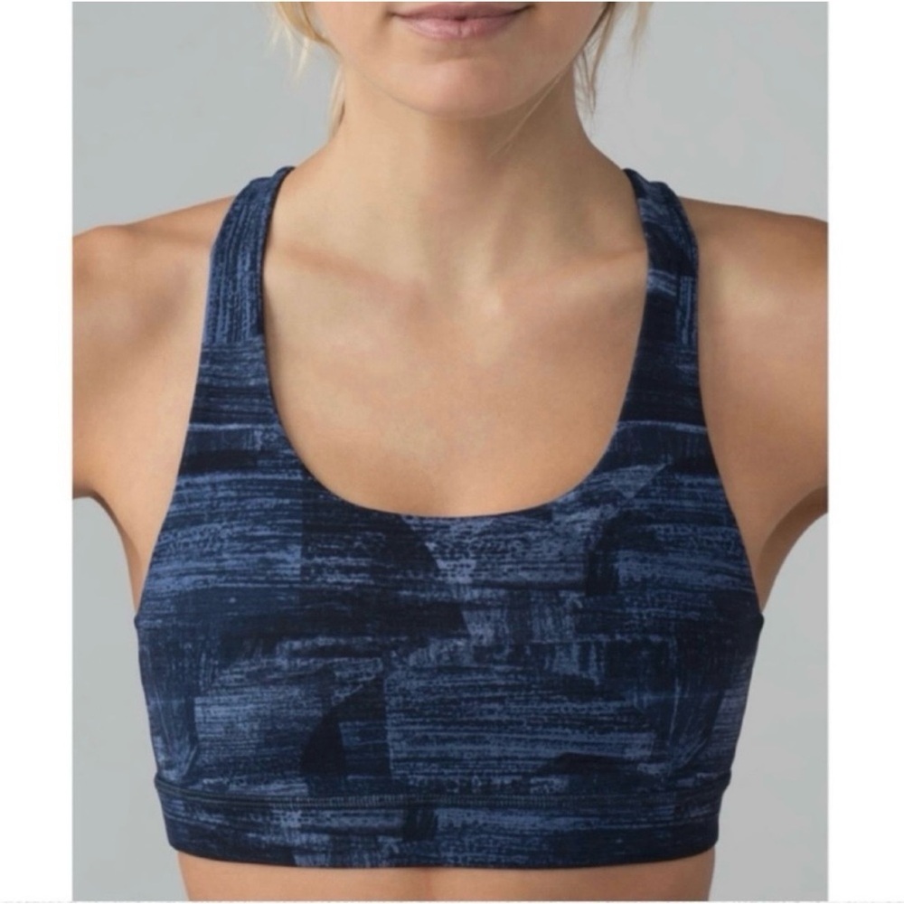 lululemon athletica Navy Blue Patterned Sports Bra